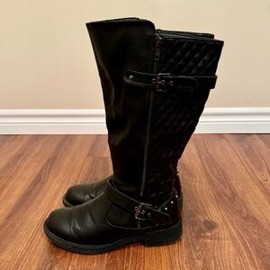 Torrid quilted knee-high moto boots